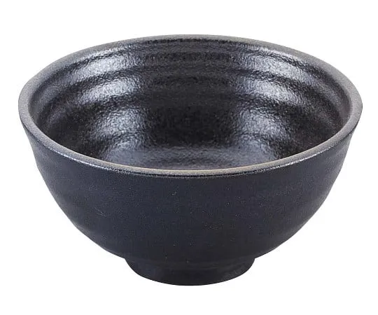 63-7196-83　Japanese tableware collection black Iga fuki maru bowl　8181730