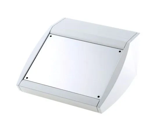 63-7586-40　METCASE Unidesk,倾斜的正面，铝，200 x 200 x 21.6毫米桌面包，灰色　M5320105RS