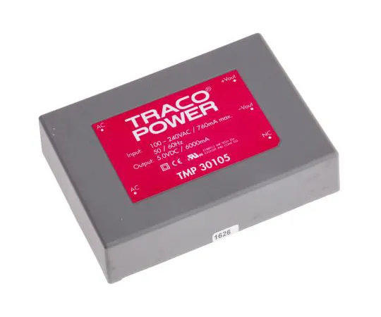 63-7654-65　TRACCOPOWER30W1输出嵌入式开关模式电源SMPS,6A,5V直流封装　TMP 30105