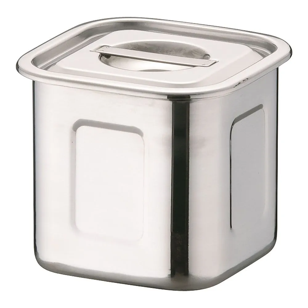 63-1249-28　HACCP18-8 Deep Square Kitchen Pot 8 cm　AHS3801