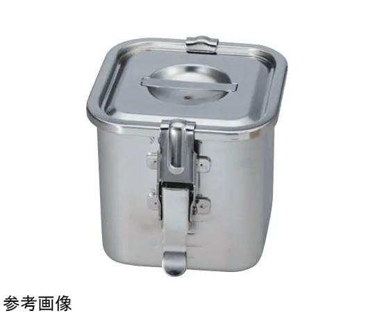 67-2400-43　18-8 Square Kitchen Pot with Scale, Packing and Hook (with Lid) 1.2 L　SH-4210D-PF