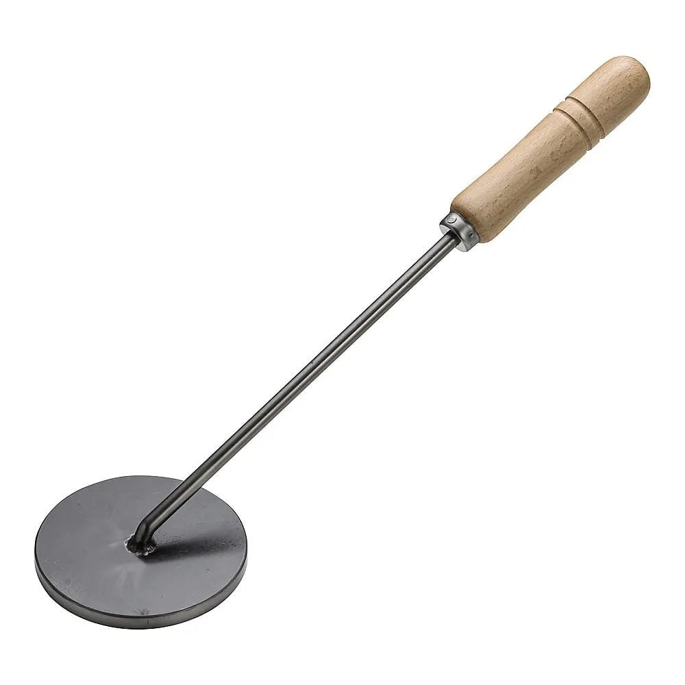 62-6584-48　Wooden Pattern Caramelizer Round Iron 10 cm　WKY13010