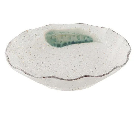 63-7195-98　Japanese tableware collection Fude Oribe Hanagata sashimi bowl　8180860