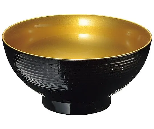 69-5207-71　Heat Resistant 6 Sq Rankyoku Wood Rice Bowl, Outer Kurouchi Hikokin　1282050