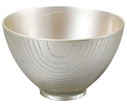 69-5207-73　Heat Resistant 5 Sq Asuka Wood Rice Bowl Total Silver Seal 1000865　1282070